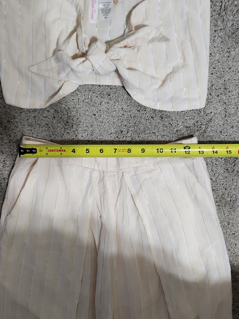 Beach Bunny Eastyn Top (Medium) and Ramsey Pant (Small) Set in Metallic Stripe - Picture 7 of 10